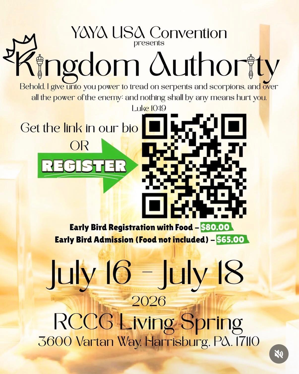 YAYA USA Convention — Kingdom Authority flyer